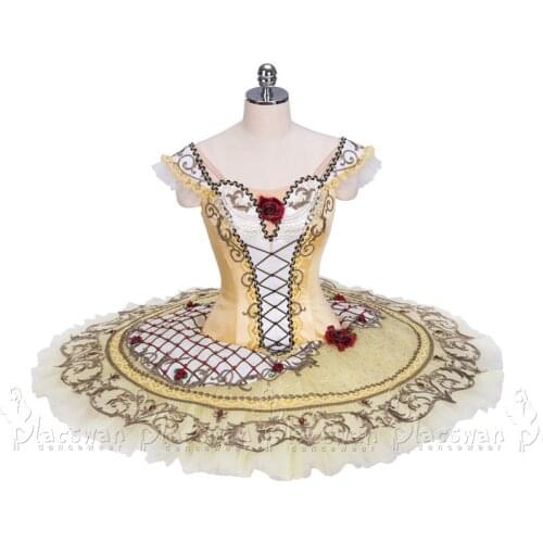 Adult Spanish Professional Ballet Tutu Paquita Classical Ballet Tutus BT686 Beige Cream Women Ballet Stage Costume Pancake Tutu