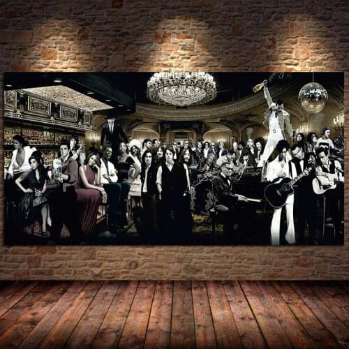 Music Singer Star Gathering Large Living Room Canvas Painting Poster and Prints Wall Art Cuadros for Bedroom Home Decor Unframed