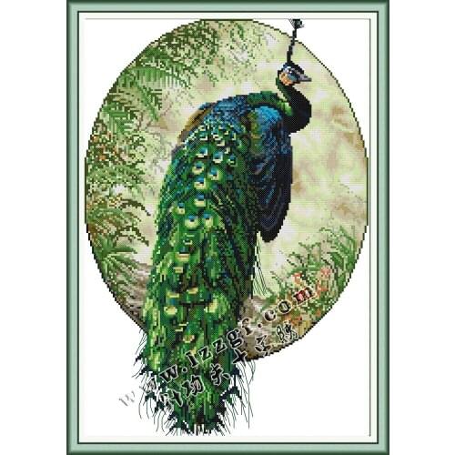 Everlasting Love Peacock Chinese Cross Stitch Kits Ecological Cotton Stamped Printed 14CT 11CT Gift Wedding Decoration For Home