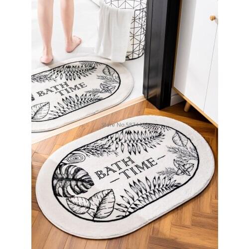 Oval Cake Velvet Floor Mat Bathroom Bathroom Door Absorbent Non-slip Mat Home Bedroom Entrance Carpet Door Mat