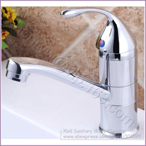 L15656 - Luxury Deck Mounted Chrome Color Brass Material Hot & Cold Water Sink Tap