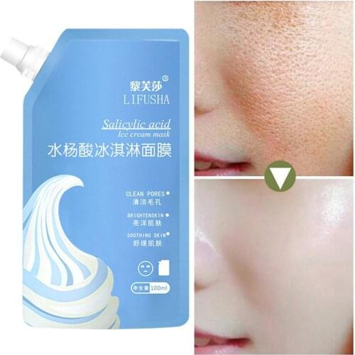 100ml Salicylic Acid Ice Cream Mask To Remove Acne Marks And Blackheads Moisturizing Cleansing And Shrinking Pores Skin Care HOT