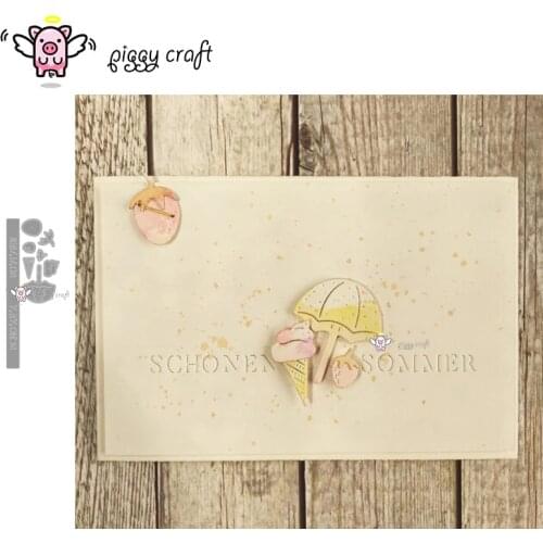 Piggy Craft metal cutting dies cut die mold Umbrella ice cream letters Scrapbook paper craft knife mould blade punch stencil