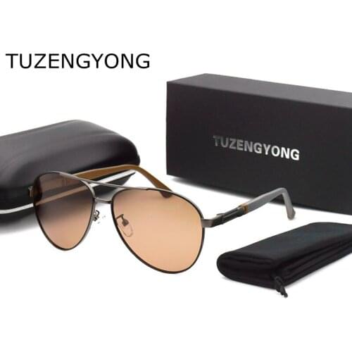 TUZENGYONG 2021 New Pilot Polarized Sunglasses Men Alloy Frame+ Rubber Temples Sun Glasses For Driving Oculos de sol