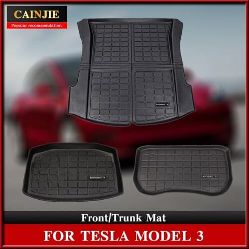 New Model 3 Car Front Trunk Mat For Tesla Model 3 2021 Accessories TPE Upper Trunk Mat Waterproof Lower Trunk Mat
