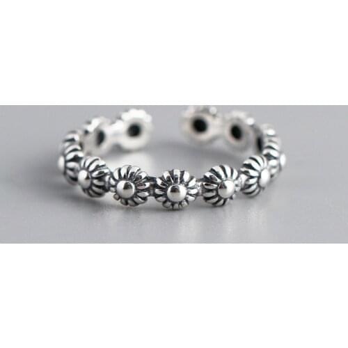 New Charming Flowers Finger Ring for Women Vintage Boho Knuckle Party Rings Gothic Punk Jewelry Gifts for Girls