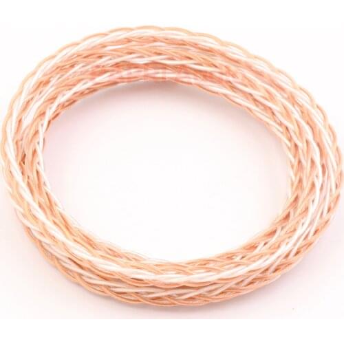 PAPRI Newest GS01+02 8Cores DIY Upgrade Headphone Cable OCC+Silver Plated Mix Litz Structure Wire Hifi For Earphone Audio Line