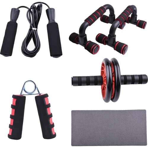 5-in-1 Push Up Bar Stand, Fitness Equipment Padded Handles for Secure Grip Non Skid Jump Rope Set