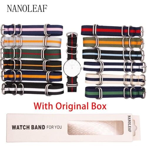 Premium Nylon Braid Strap for 18MM 20MM 22MM 24MM NATO ZULU Watch Band Military Sport Style with Stainless Steel Ring Buckle