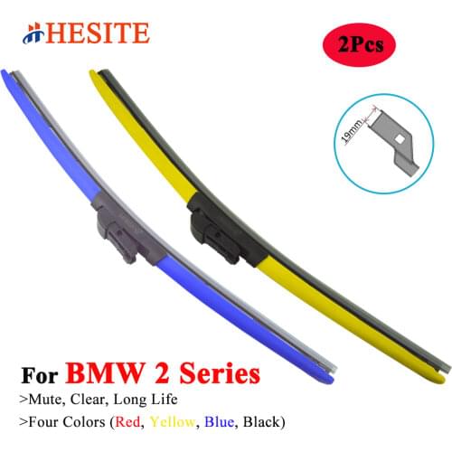 HESITE Colorful Wiper Blades For BMW 2 Series Grand Coupe Convertible M235I T 216D 220D F22 F23 F45 2020 2021 2022 Hybrid Wipers