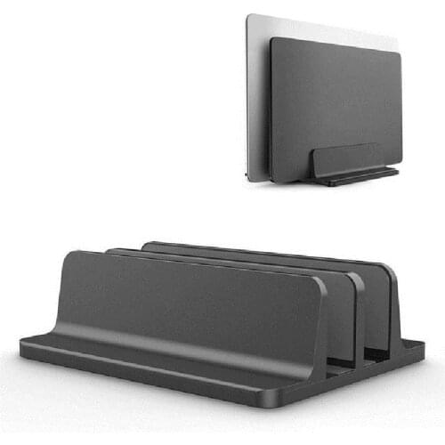 Adjustable Vertical Laptop Tablet Stand Bookshelf Suporte notebook Aluminum Alloy Bracket Dual Notebook PC Desk Holder Support