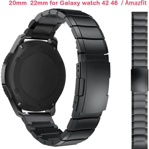 22mm 20mm Watch Band for Samsung Galaxy s3 watch 42 46mm Amazfit Bip Pace Motor 360 Stainless Steel Strap Gear S3 S2 Classic