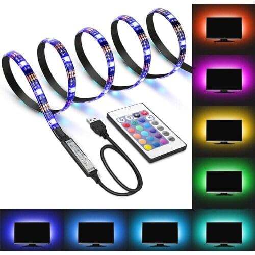 After You USB LED Strip DC5V SMD5050 Lights Desk Decor Screen TV Background Lighting Remote Control 3KEY/17KEY/24KEY For Home
