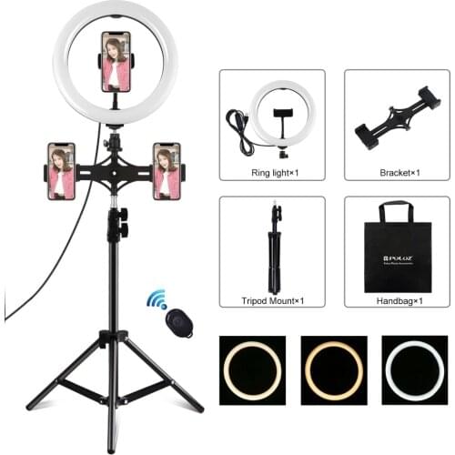 10.2 inch 26cm USB 3 Modes Dimmable LED Selfie Ring Light Photography Video Vlogging light &1.1m Tripod Stand &Phone Clamp