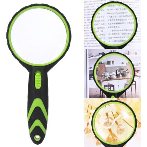 Magnifying Glass 10X Handheld Reading Magnifier for Seniors Kids with LED Lights Rubber Handle Magnifying Lens