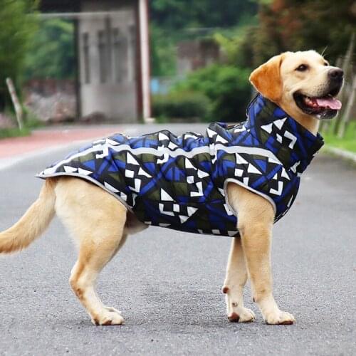 Waterproof Dogs Coat Warm Jacket Reflective Dog Clothes with Harness Hole Dogs Outfits Soft Winter Clothing For Medium Large Dog