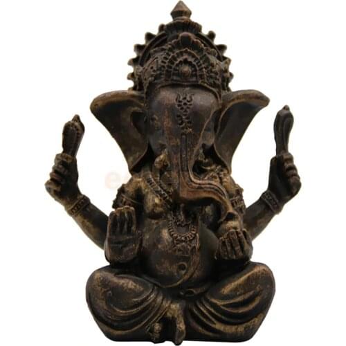 MagiDeal Meditating Buddha Elephant Statue Religious Blessing Figurine Home Art Decor Ontentment and Wisdom Aupicious Ornaments