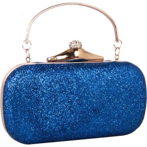 Women Clutch leatherette All Seasons Wedding Event/Party Formal Minaudiere Rhinestone Sequined MiniSpot Snap Silver Black Gold