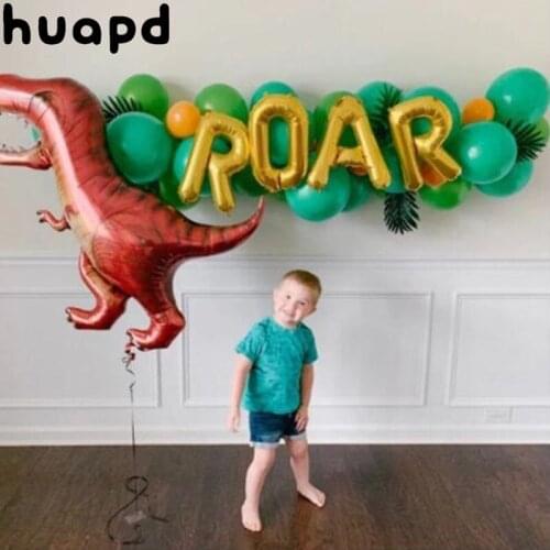 1pc Large 3D Dinosaur Foil Balloons Green Dinosaur Standing Dragon Birthday Party Decorations Kids Supplies Boy Toys Air Globos