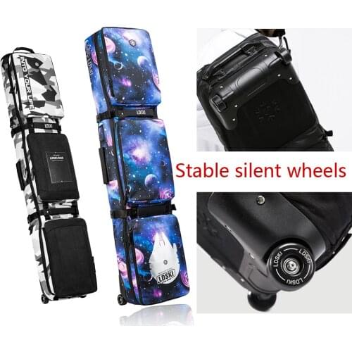 138/148/158/168/178/188cm Skis or Snowboard Bag With Wheels \ Snowboard protecting backpacks \ Large Waterproof Wearable a5338