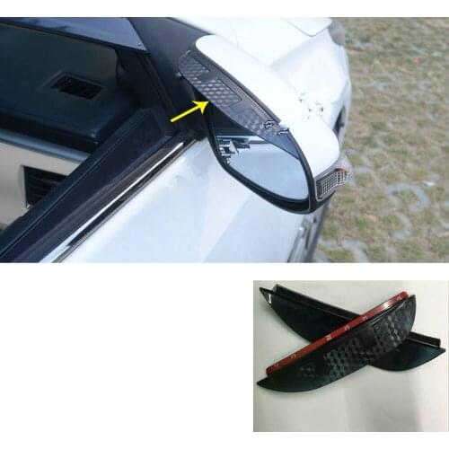 Car Body Rear Rearview Side Glass Mirror Trim Frame Rain Shield Sun Visor Shade Eyebrow 2pcs For Hyundai Tucson 2019 2020
