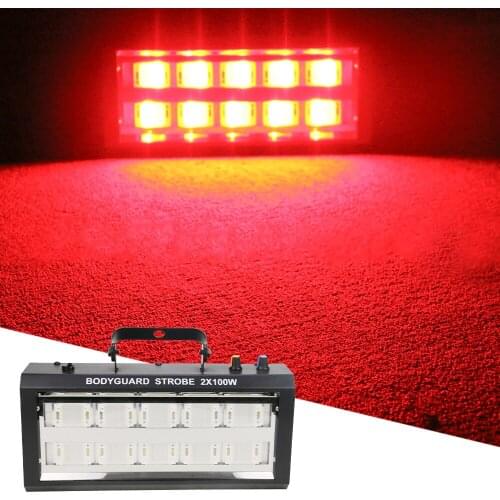 200W Double Row LED RGB Flash Aluminum Shell Stage Lighting Strobe Light Sound Control DJ Disco led Music Party Effect Light