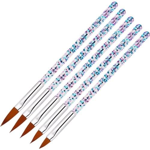 5 Kits Nail Art Crystal Pen Carving Pencil Sequin Bar Nail Brush Set Painting Drawing Brushes Pen Dotting Manicure Clean Scrub