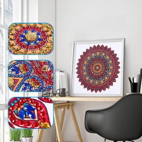 5D DIY Special Shaped Diamond Painting Mandala Cross Stitch Mosaic Kits Cross Stitch Painting Christmas Decorations For Home