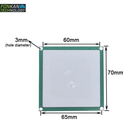 915MHz 4dBi Small UHF RFID Ceramic Antenna 60*60mm PCB size 70*70mm with 10-15cm cable SMA MMCX IPEX TNC connector for reader