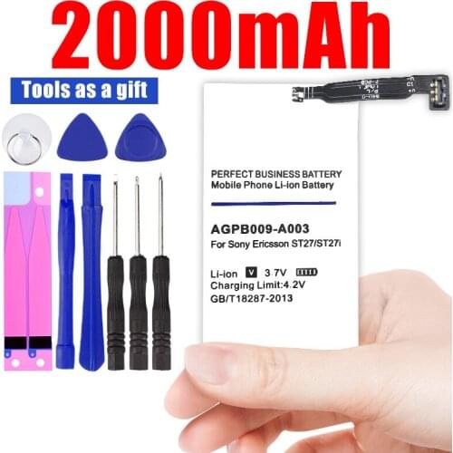 Top quality 2000mAh AGPB009-A003 Battery for Sony Ericsson ST27 ST27i ST27a