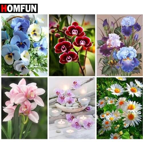 HOMFUN 3D Diamond Painting "Flower landscape" DIY Full Rhinestones Drill Cross-stitch Kits Square Round Diamond Embroidery