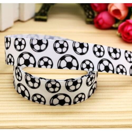 7/8'' Free shipping football printed grosgrain ribbon hairbow headwear party decoration diy wholesale OEM 22mm P5637