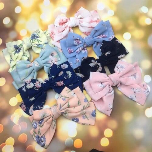 Free Shipping High Quality 3 Levels Big Large Silk Bow Barrettes Hairpin Girl Hair Clip Chiffon Satin Hairgrips Hair Accessories