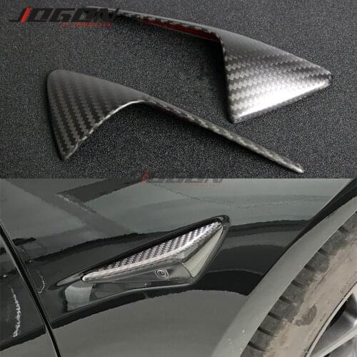 Carbon Fiber Side Camera Decorative Cover Side Grille For Tesla Model X Model S Model 3 2013-2019