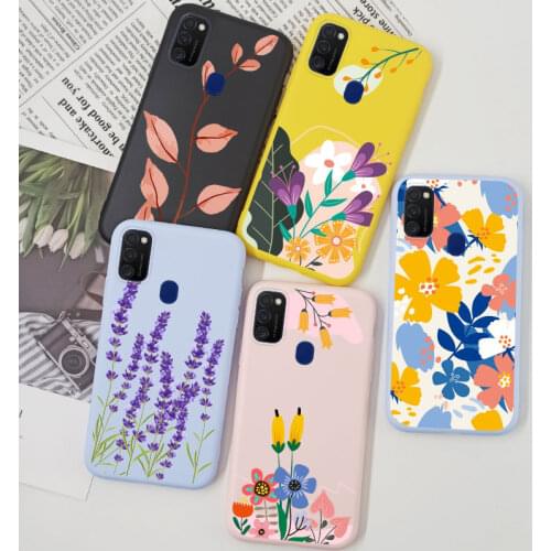 Flower Case For Samsung Galaxy M31 M21 M12 M11 M31S M30S Case Back Cover Silicone TPU Watercolor Print For Samsung M 12 21 Coque