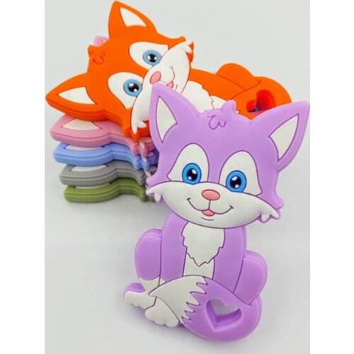 Baby Cartoon Animal Shape Silicone Beads Teether DIY Chewable Molar Soother Toys Infant Teething Shower Gifts