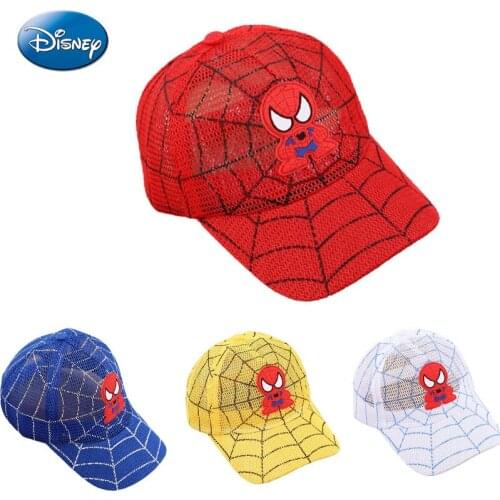 Disney Spider-Man Anime Cartoon Baseball Cap Summer Boys and Girls New Mesh Breathable Caps Cute Cool Cover Head Sunscreen New