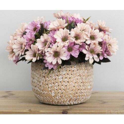 DIY headdress artificial flower daisy fence silk flower oil painting daisies wedding home Christmas decor flower wall materials