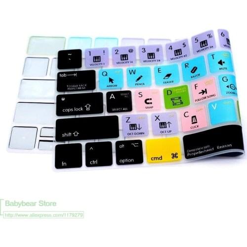 For Macbook Pro 13" 15" Newest 2017/2016 With Touch Bar Keyboard Cover Keypad Skin Propellerhead Reason Hot Key Shortcut