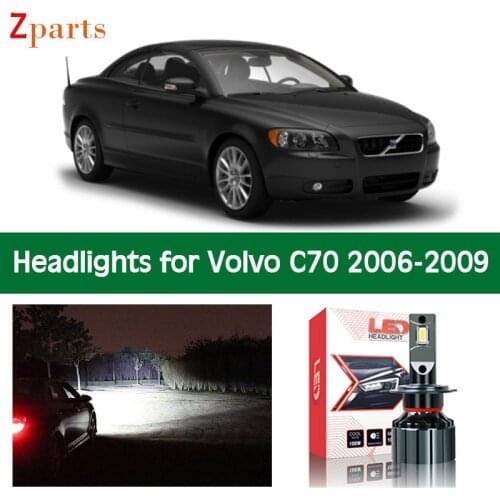 1 Pair Car LED Headlight For Volvo C70 2006 2007 2008 2009 Canbus Headlamp Lamp Low High Beam Bulbs Light Accessories Parts