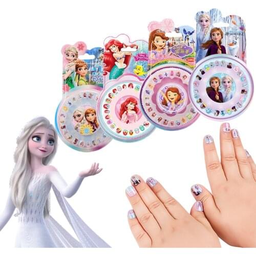 Disney Frozen Makeup Nail Stickers Elsa Anna Sofia Girl Toys for Kids Disney Princess Sticker Girls Accessories Jewelry Kids