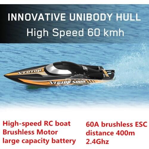 60KM/H 2.4Ghz RC Boat High Speed Remote Control Electric Boat Brushless Motor Distance 400M 80CM Low Voltange Slow Down