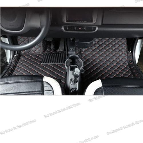 Lsrtw2017 leather car interior floor mats for smart fortwo 2007 2014 2013 2012 2011 2010 2009 2008 w451 451 accessories auto