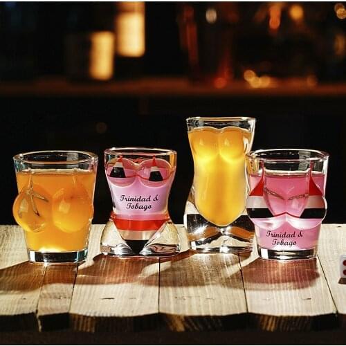 Creative Body Shape Glass Cup Whiskey Glasses Wine Shot Glass Cup Sexy Lady Men Body Shape Chest Beer Cup for Vodka Whiskey Beer