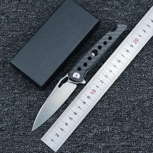 LEMIFSHE L0358 Flipper knife D2 blade pocket camping hunting survival carbon fiber G10 tactical kitchen outdoor gift EDC tool