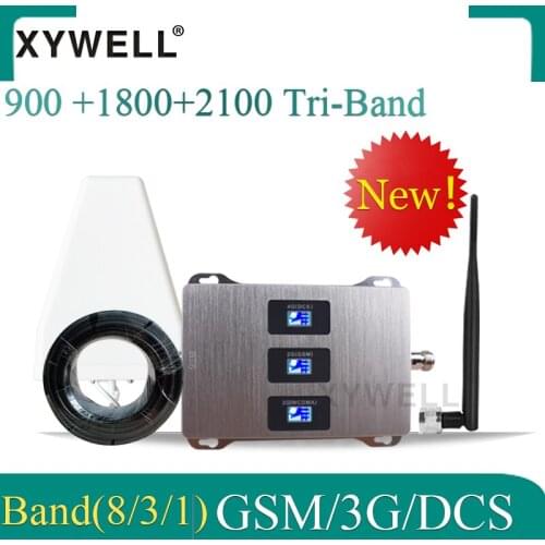 Hot!! 900 1800 2100 Tri-Band Mobile Signal Booster gsm 4g signal booster DCS LTE GSM 2g 3g 4g Cellular Signal Repeater Amplifier