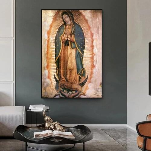Mexico Guadalupe Virgin Mary Canvas Painting Posters and Prints for Living Room Home Decoration Painting Wall Art Pictures