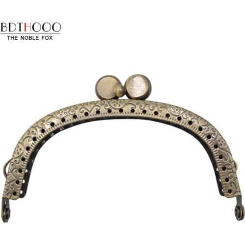 10pcs/lot 9.5cm Metal Purse Frame Handle for Clutch Bag Handbag Accessories Making Kiss Clasp Lock Antique Bronze Bags Hardware