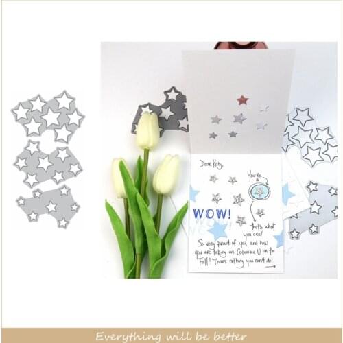 Mix Star Big Middle Small Frame Metal Cutting Dies Die Cut DIY Scrapbook Make Cards New Template Hollowed Paper Bling Bling 2020