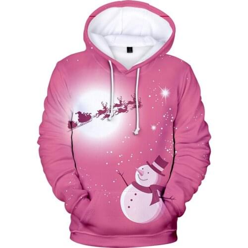 New Christmas Snowman Hoody Sweatshirt 3D Cute Merry Christmas Harajuku Kpop Kids Hoodies Boy Girl pink Men Women outwear tops